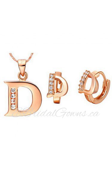 Jewelry Set Women's Anniversary / Birthday / Gift / Party / Daily / Special Occasion Jewelry Sets Gold / Silver Cubic ZirconiaNecklaces /