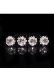 Four Pieces Alloy Wedding Bridal Occasion Hairpins With Rhinestones(More Colors)