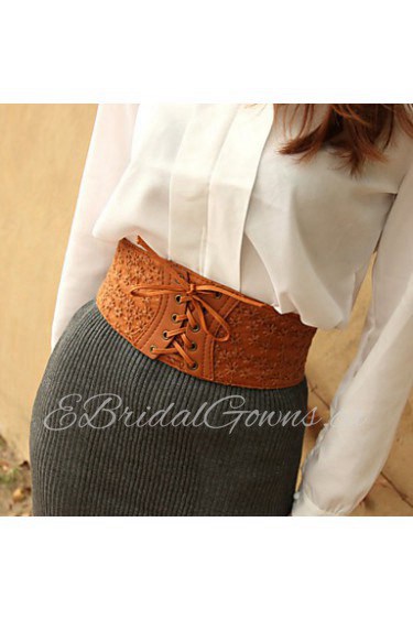 Women PU Wide Belt,Vintage/ Cute/ Party/ Work/ Casual All Seasons