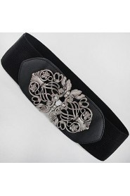 Women Leather Wide Belt,Casual Alloy All Seasons