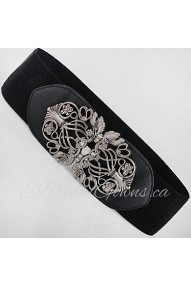 Women Leather Wide Belt,Casual Alloy All Seasons