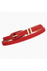 Women Leather Simple Skinny Belt,Vintage/ Cute/ Party/ Casual Alloy