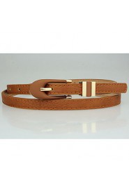 Women Leather Simple Skinny Belt,Vintage/ Cute/ Party/ Casual Alloy