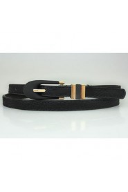 Women Leather Simple Skinny Belt,Vintage/ Cute/ Party/ Casual Alloy