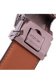 Men's Belts Cowskin Faux Crocodile Pattern Youth Leisure Business Automatic Buckle Belts Coffee