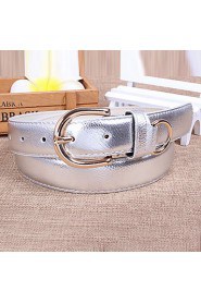 Women Leather Solid Wide Belt,Vintage/ Cute/ Party/ Casual Alloy