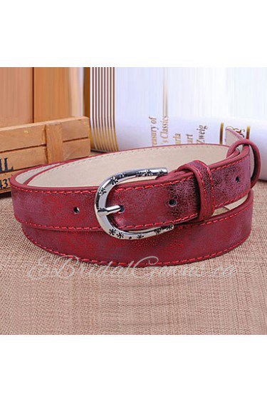 Women Leather Fashion Skinny Belt,Vintage/ Cute/ Party/ Casual Alloy