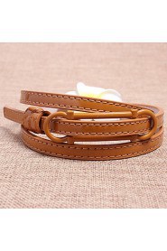 Women Leather Fashion All-Match Skinny Belt,Vintage/ Cute/ Party/ Casual Alloy