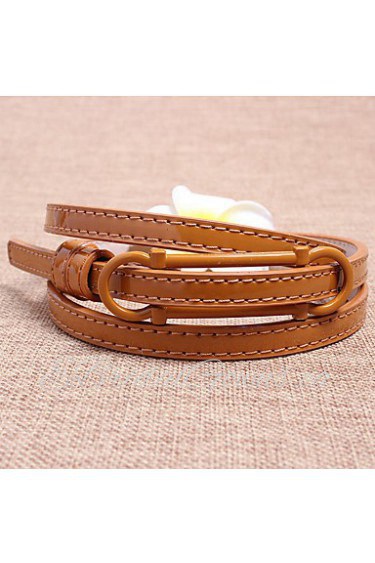 Women Leather Fashion All-Match Skinny Belt,Vintage/ Cute/ Party/ Casual Alloy