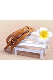 Women Leather Fashion All-Match Skinny Belt,Vintage/ Cute/ Party/ Casual Alloy