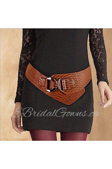 Women's Fashion Snake Texture Wide Belt