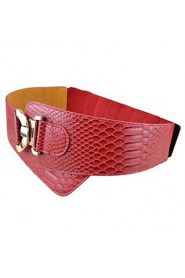 Women's Fashion Snake Texture Wide Belt