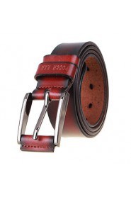 Men's Casual Cowhide Pin Belts Simple Fashion Business Leather Belt