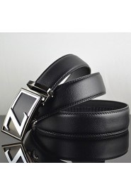 Men Z Latter Business Automatic Buckle Leather Wide Belt,Work/ Casual