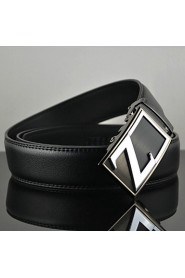 Men Z Latter Business Automatic Buckle Leather Wide Belt,Work/ Casual