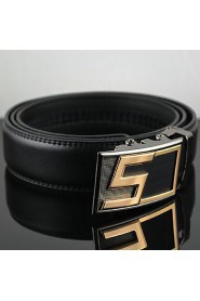 Men S Latter Business Automatic Buckle Leather Wide Belt,Work/ Casual