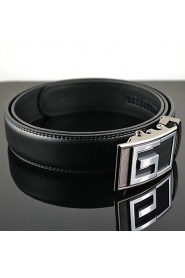 Men G Latter Business Automatic Buckle Leather Wide Belt,Work/ Casual