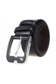 Men's Strap Casual Cowhide Pin Simple Fashion Business Leather Belt Black