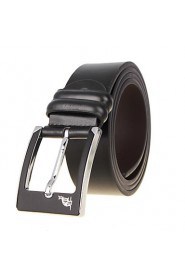 Men's Strap Casual Cowhide Pin Simple Fashion Business Leather Belt Black