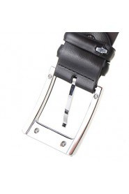 Men's Strap Casual Cowhide Pin Simple Fashion Business Leather Belt Black