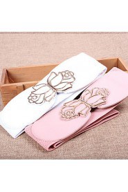 Women Leather Flowers Wide Belt,Vintage/ Cute/ Party/ Casual Alloy