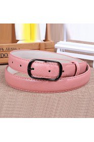 Women Leather Simple Skinny Belt,Vintage/ Cute/ Party/ Casual Alloy