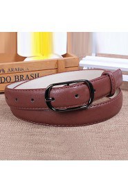 Women Leather Simple Skinny Belt,Vintage/ Cute/ Party/ Casual Alloy