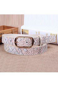 Women Leather Snakeskin Grain Wide Belt,Vintage/ Cute/ Party/ Casual Alloy