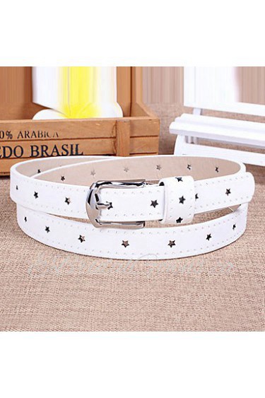 Women Leather Pentagram Fashion Skinny Belt,Vintage/ Cute/ Party/ Casual Alloy