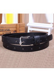 Women Leather Pentagram Fashion Skinny Belt,Vintage/ Cute/ Party/ Casual Alloy