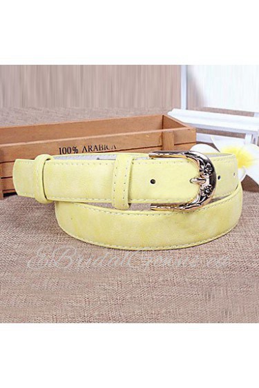 Women Leather Solid Simple Wide Belt,Vintage/ Cute/ Party/ Casual Alloy