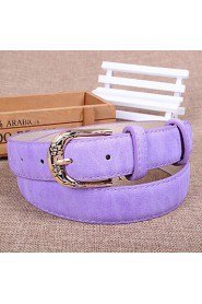 Women Leather Solid Simple Wide Belt,Vintage/ Cute/ Party/ Casual Alloy