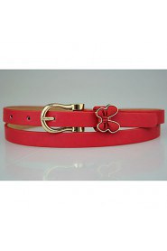 Women Leather Bow Skinny Belt,Vintage/ Cute/ Party/ Casual Alloy