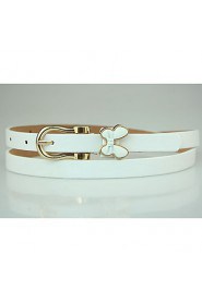 Women Leather Bow Skinny Belt,Vintage/ Cute/ Party/ Casual Alloy