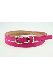 Women Leather Solid Skinny Belt,Vintage/ Cute/ Party/ Casual Alloy