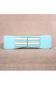 Women Leather Striped Wide Belt,Vintage/ Cute/ Party/ Casual Alloy