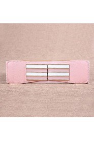 Women Leather Striped Wide Belt,Vintage/ Cute/ Party/ Casual Alloy