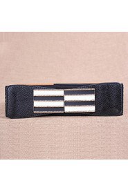 Women Leather Striped Wide Belt,Vintage/ Cute/ Party/ Casual Alloy