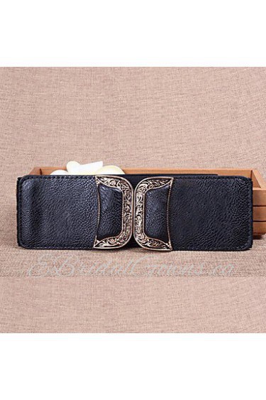 Women Leather Fashion Wide Belt,Vintage/ Cute/ Party/ Casual Alloy