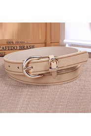 Women Leather All-Match Skinny Belt,Vintage/ Cute/ Party/ Casual Alloy