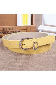 Women Leather All-Match Skinny Belt,Vintage/ Cute/ Party/ Casual Alloy