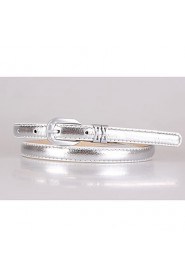 Women Leather Skinny Belt,Vintage/ Cute/ Party/ Casual Alloy