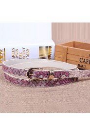 Women Leather Fresh Skinny Belt,Vintage/ Cute/ Party/ Casual Alloy