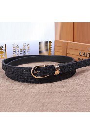 Women Leather Fresh Skinny Belt,Vintage/ Cute/ Party/ Casual Alloy