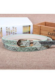 Women Leather Fresh Skinny Belt,Vintage/ Cute/ Party/ Casual Alloy