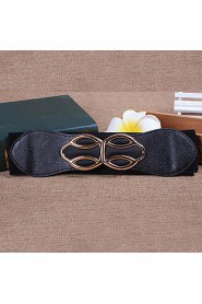 Women Leather Simple Wide Belt,Vintage/ Cute/ Party/ Casual Alloy