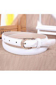 Women Leather Solid Skinny Belt,Vintage/ Cute/ Party/ Casual Alloy