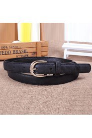 Women Leather Solid Skinny Belt,Vintage/ Cute/ Party/ Casual Alloy