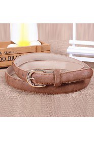 Women Leather Solid Skinny Belt,Vintage/ Cute/ Party/ Casual Alloy