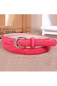 Women Leather Solid Skinny Belt,Vintage/ Cute/ Party/ Casual Alloy